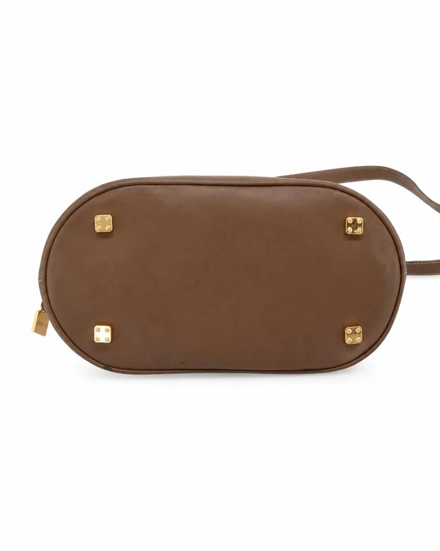 Loewe Vintage Two-Tone Handbag – Bruin & Cognac Leer – foto 8
